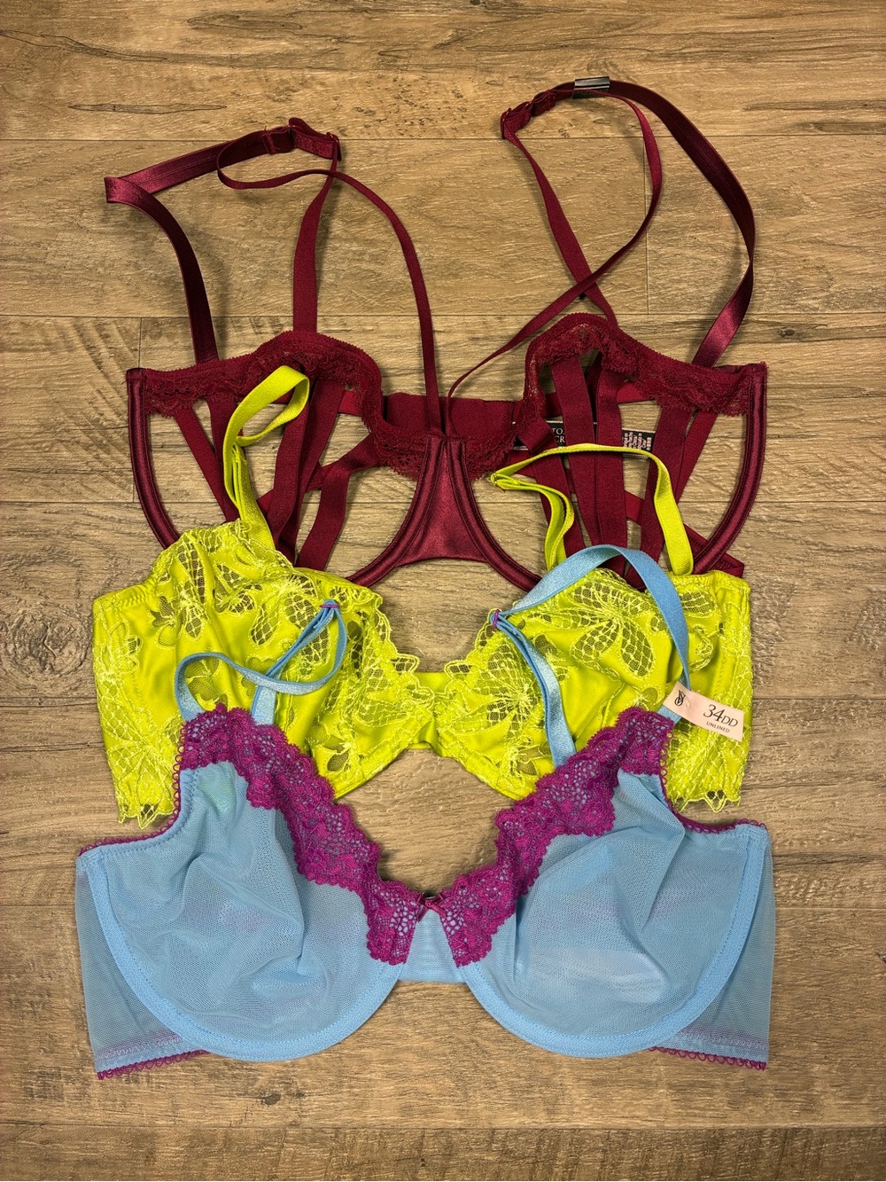 Victoria Secret 2 Underwired Unlined Bras Balconete Low Cut Demi Lace Tease